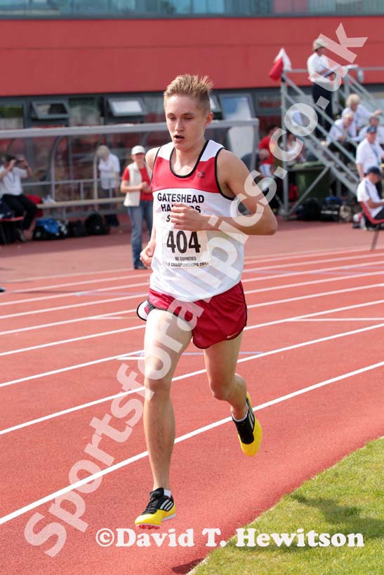 Joe Armstrong (Gateshead) during the under-17s 3000 metres at the North Eastern Champs, Gateshead.